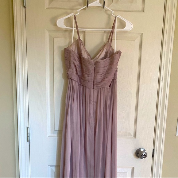 Prom/Wedding - Long Light Taupe/Mauve Spaghetti Strap Dress - Size M - minuet - Picture 4 of 6